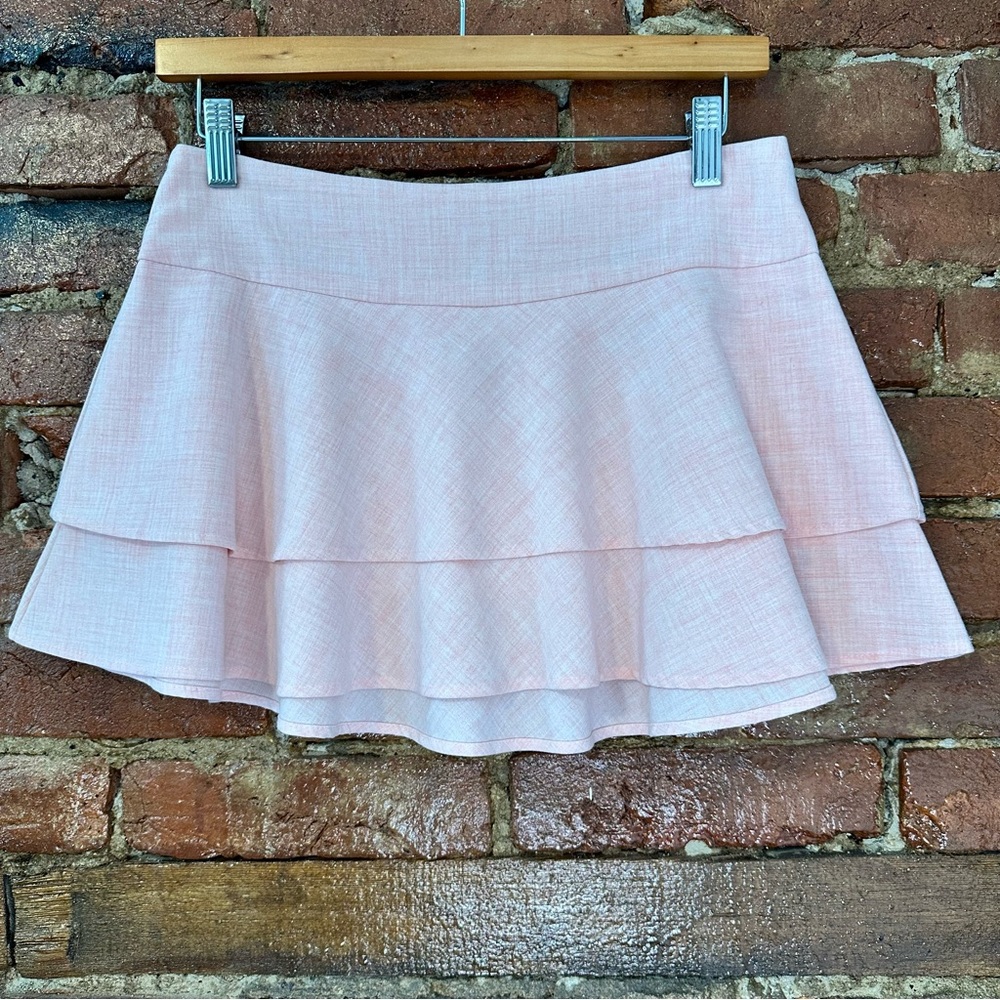 Vintage Y2K Pink tiered micro mini skirt